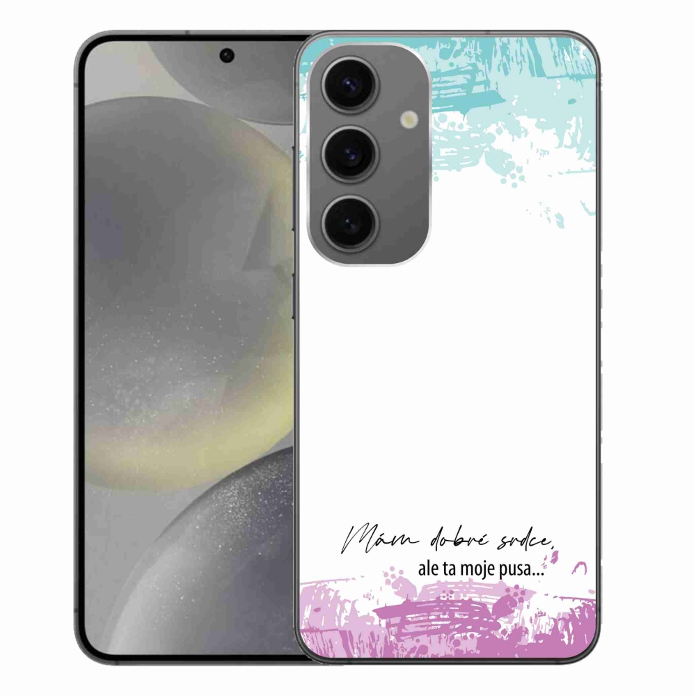 Gél borító mmCase Samsung Galaxy S24+ - vicces szöveg 3 fehér háttérrel