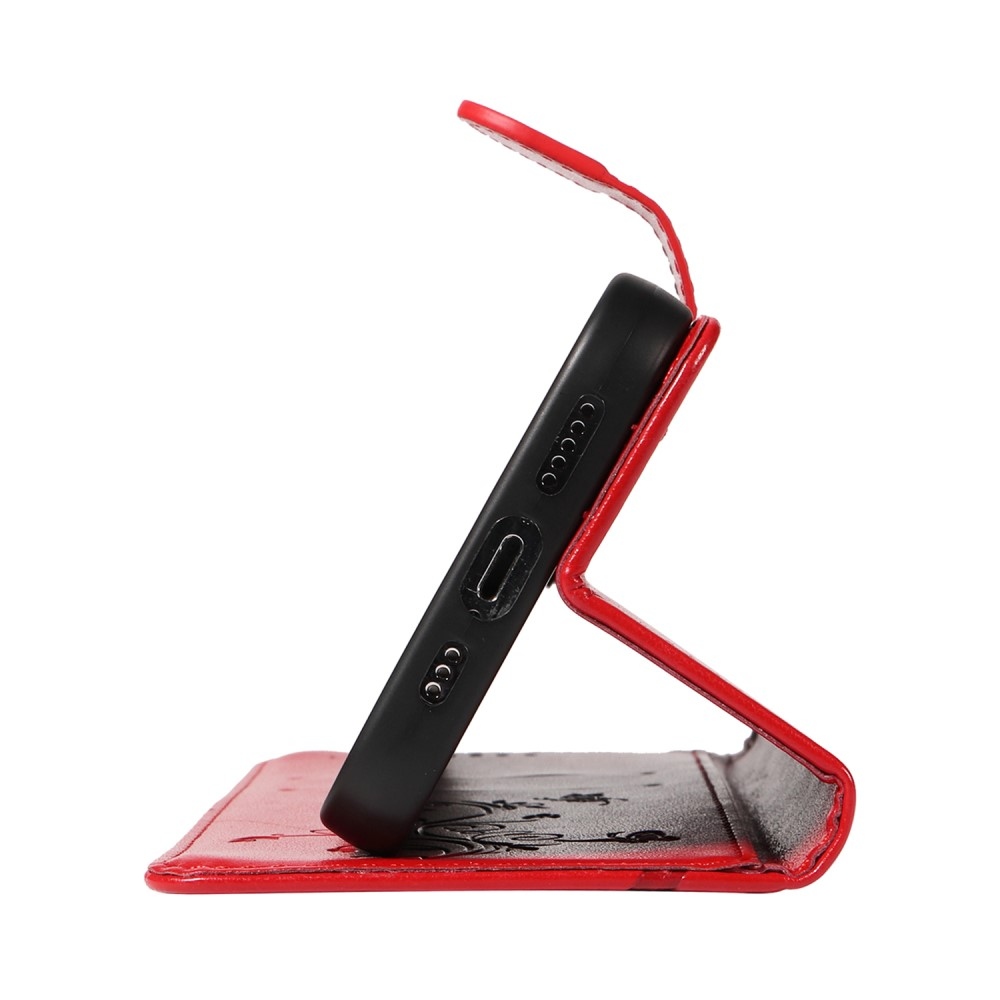 Virágos könyv tok Samsung Galaxy A06 4G készülékhez - piros