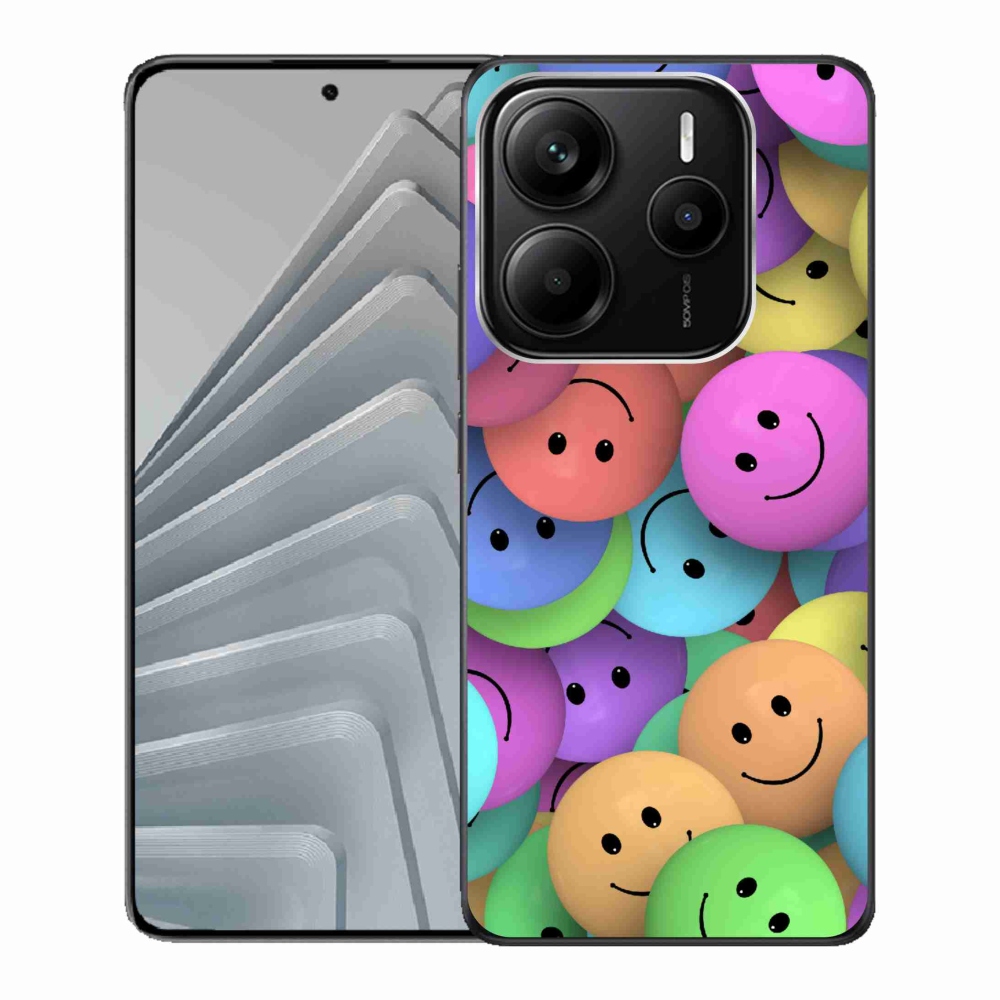 Gél borító mmCase a Xiaomi Redmi Note 14 5G-hez - színes smiley-kkal