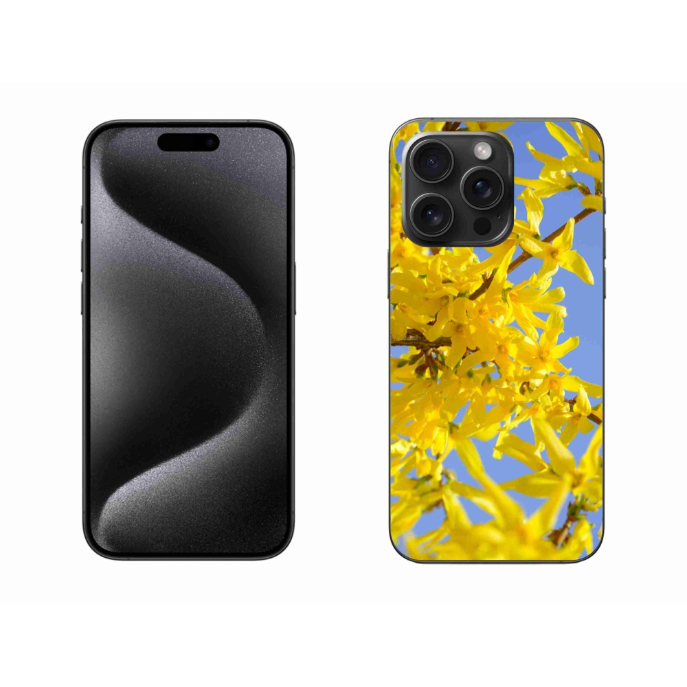 Zselés borítás mmCase iPhone 15 Pro Max készülékhez - sárga virágok