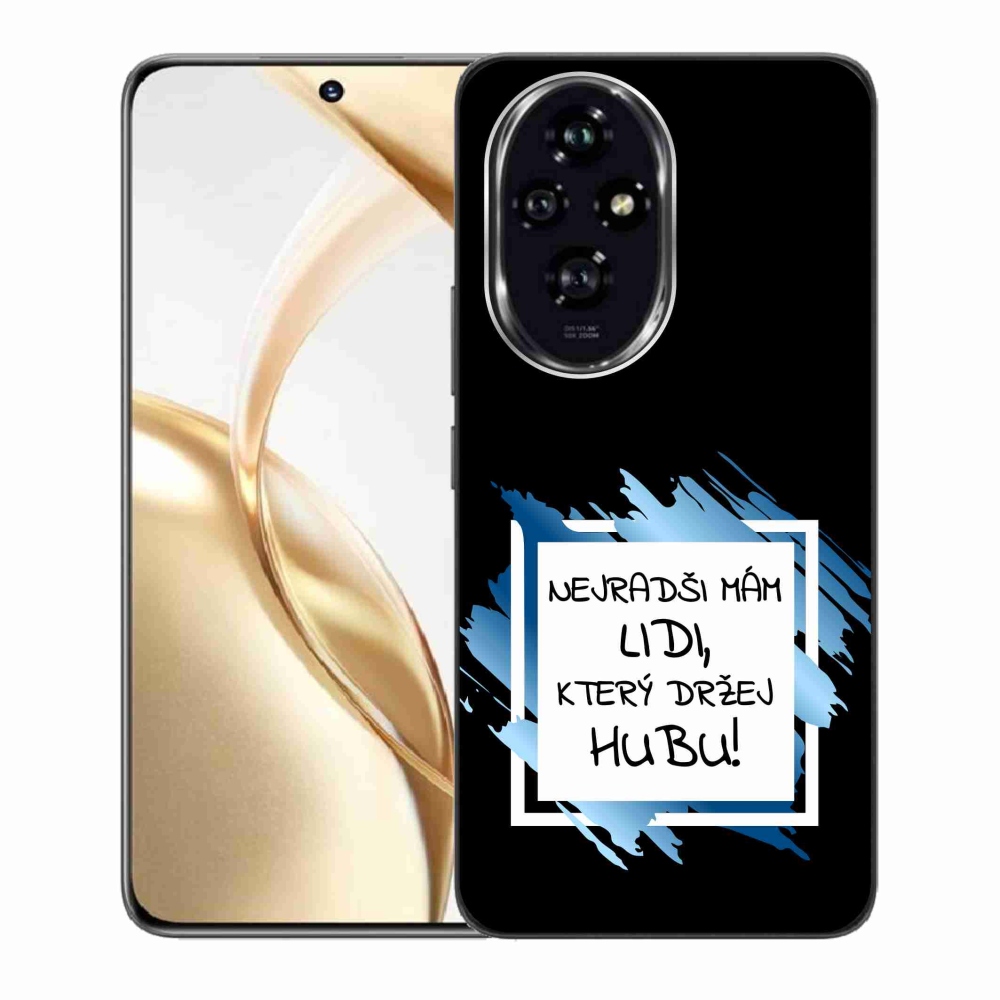 Gél borító mmCase a Honor 200 5G számára - vicces szöveg 7 fehér és fekete háttérrel