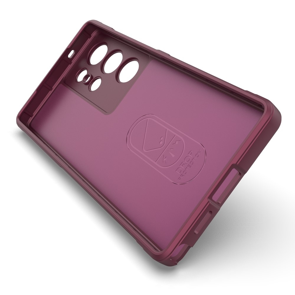 Rugg tartós zselés tok Samsung Galaxy S25 Ultra készülékhez - bordó színben