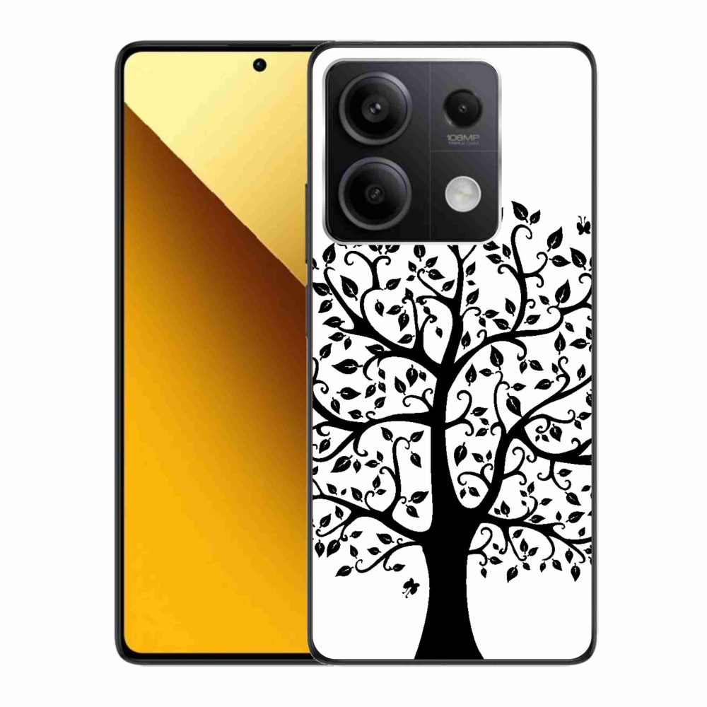 Gél borítás mmCase a Xiaomi Redmi Note 13 5G számára - fekete és fehér fa