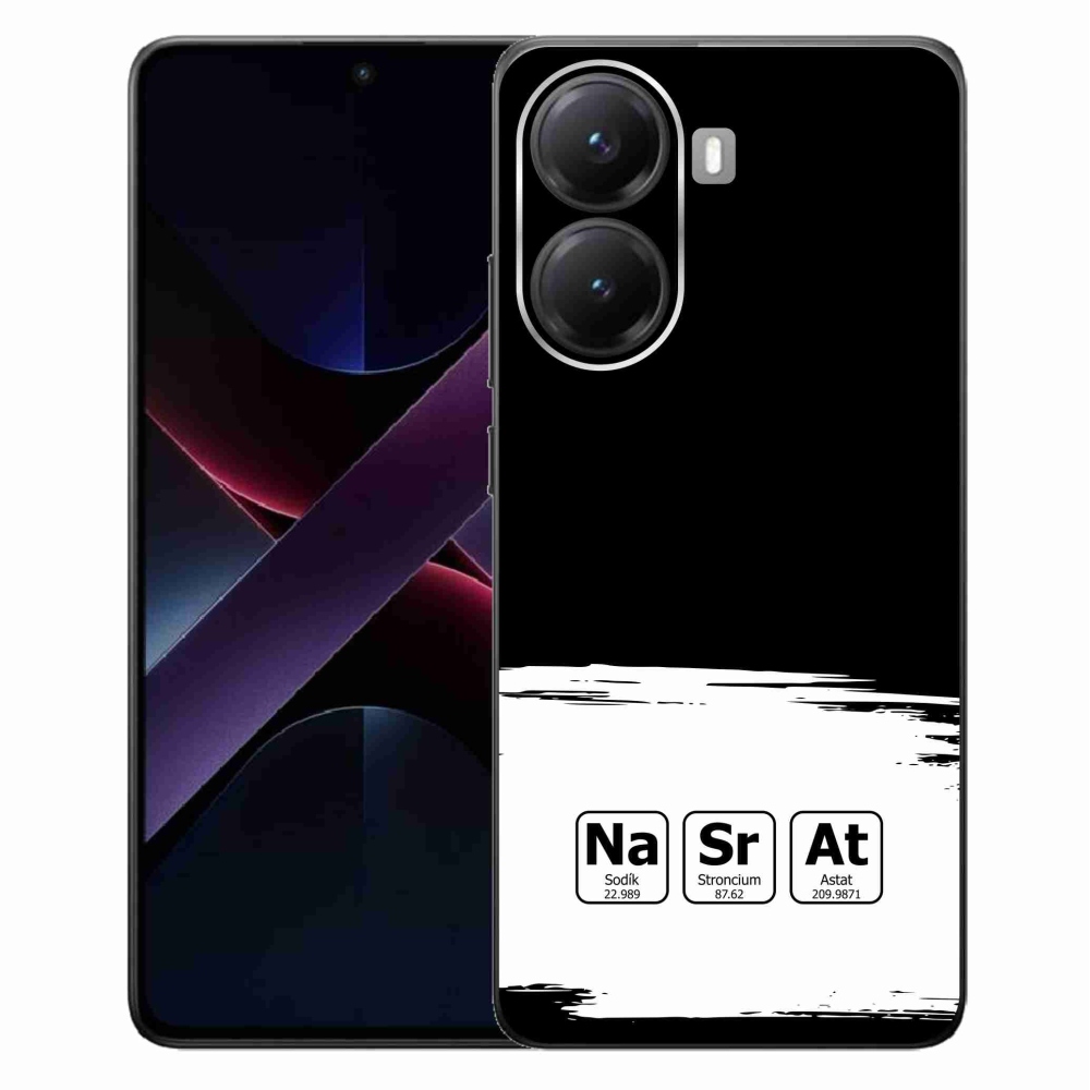 Gél borító mmCase a Xiaomi Poco X7 Pro 5G számára - kémiai elemek fehér és fekete háttérrel