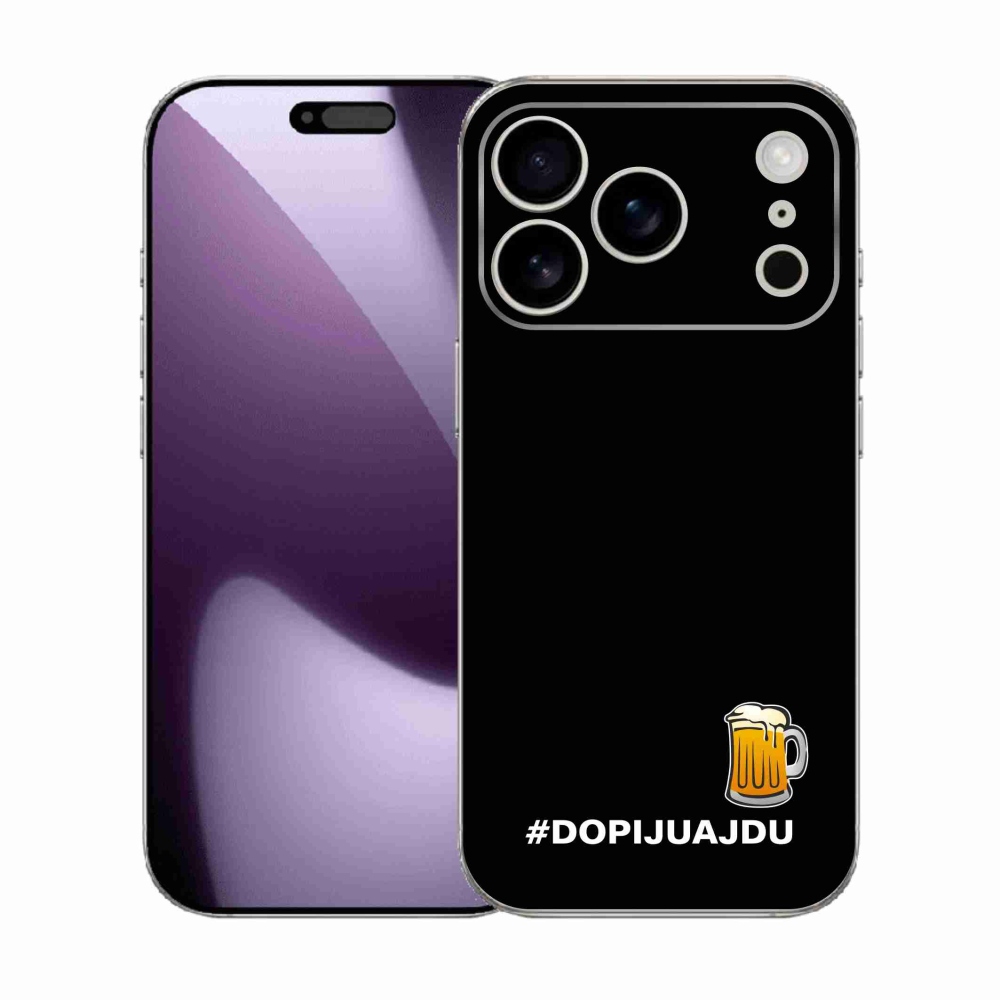 Gél borítás mmCase iPhone 17 Pro készülékhez - sör motívum 1 fekete háttér