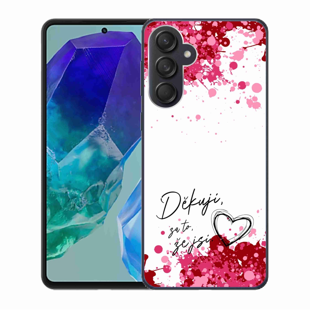 Gél borító mmCase Samsung Galaxy M55 5G - text in love 2 fehér háttérrel