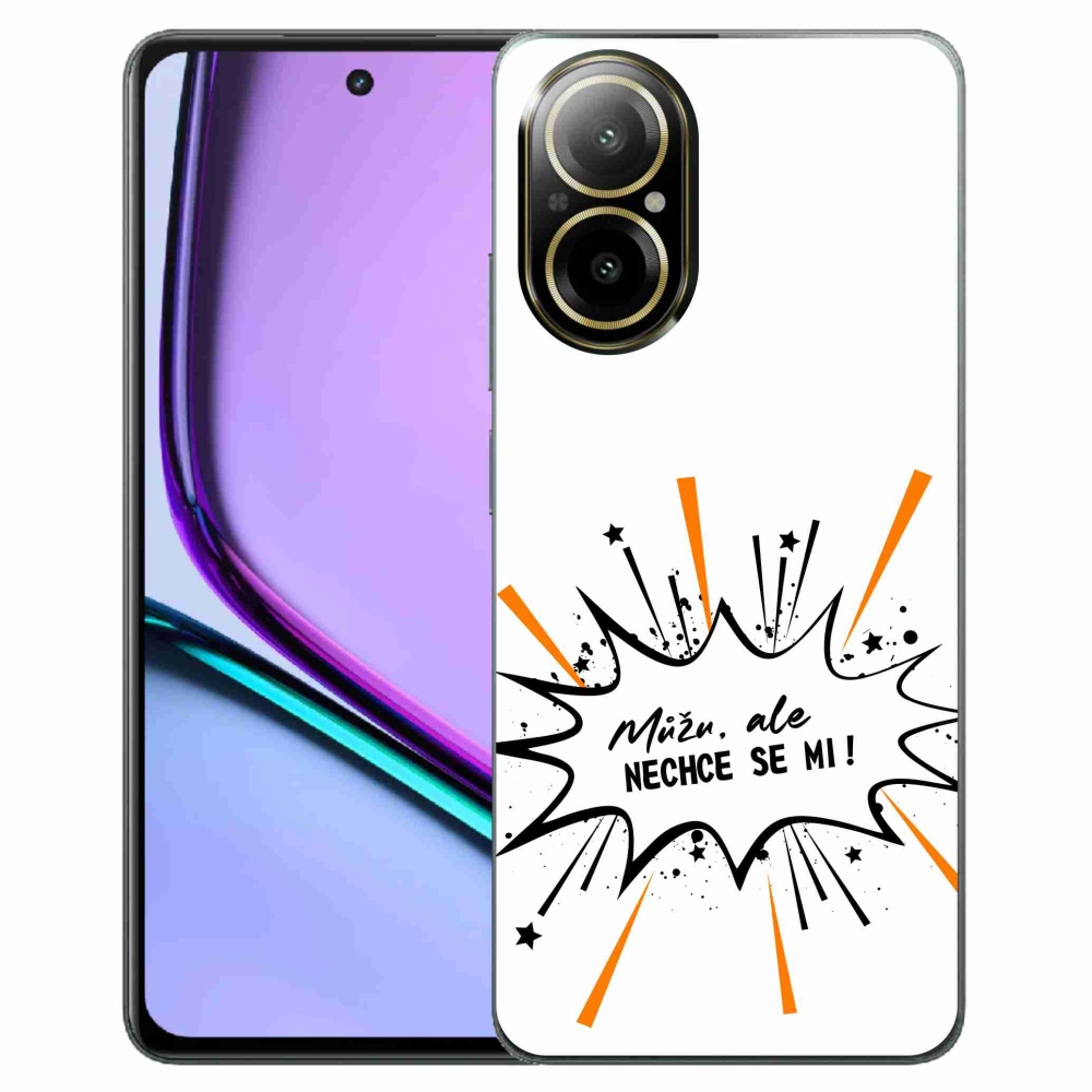 Zselés borító mmCase a Realme C67 készülékhez - vicces szöveg 11 fehér háttér