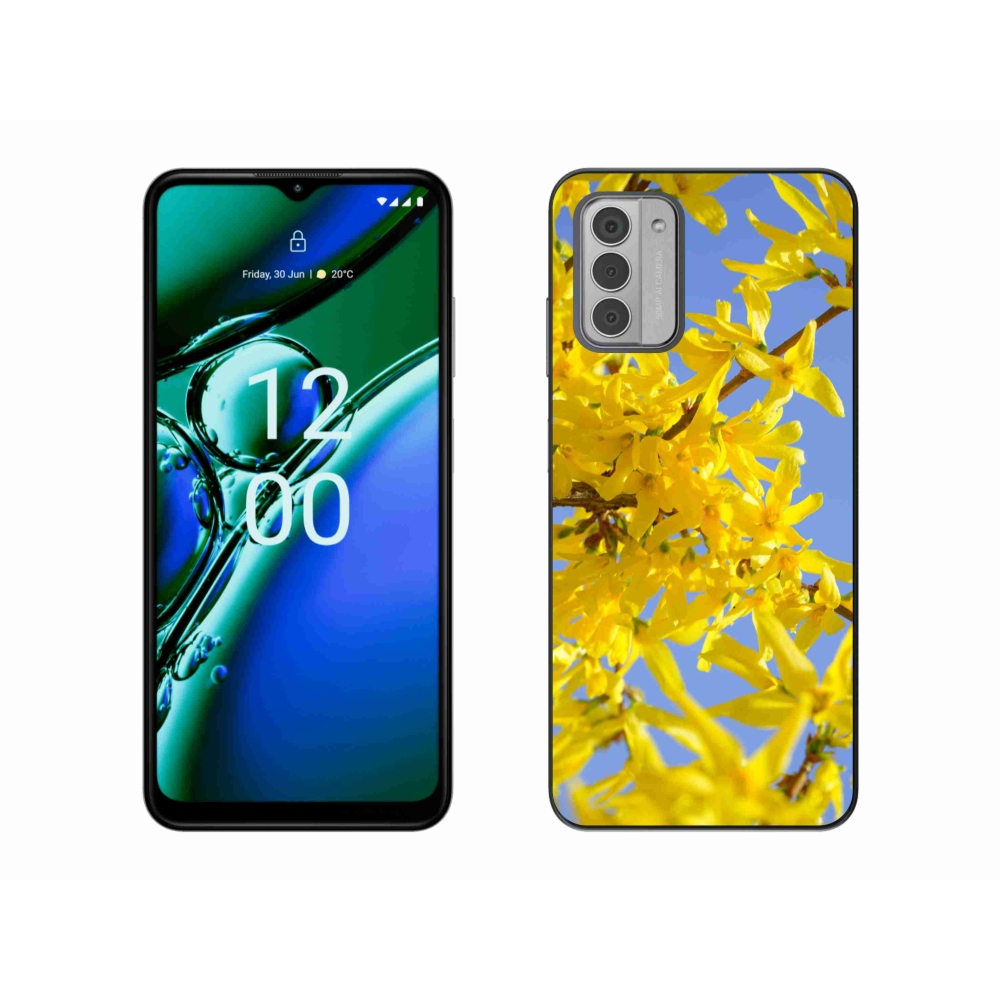 Zselés borító mmCase a Nokia G42 készülékhez - sárga virágok