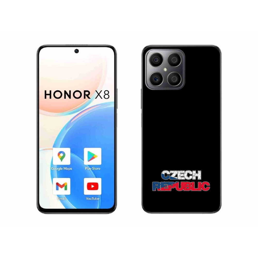 Gél borító mmCase a Honor X8 4G-hez - Csehország fekete háttérrel