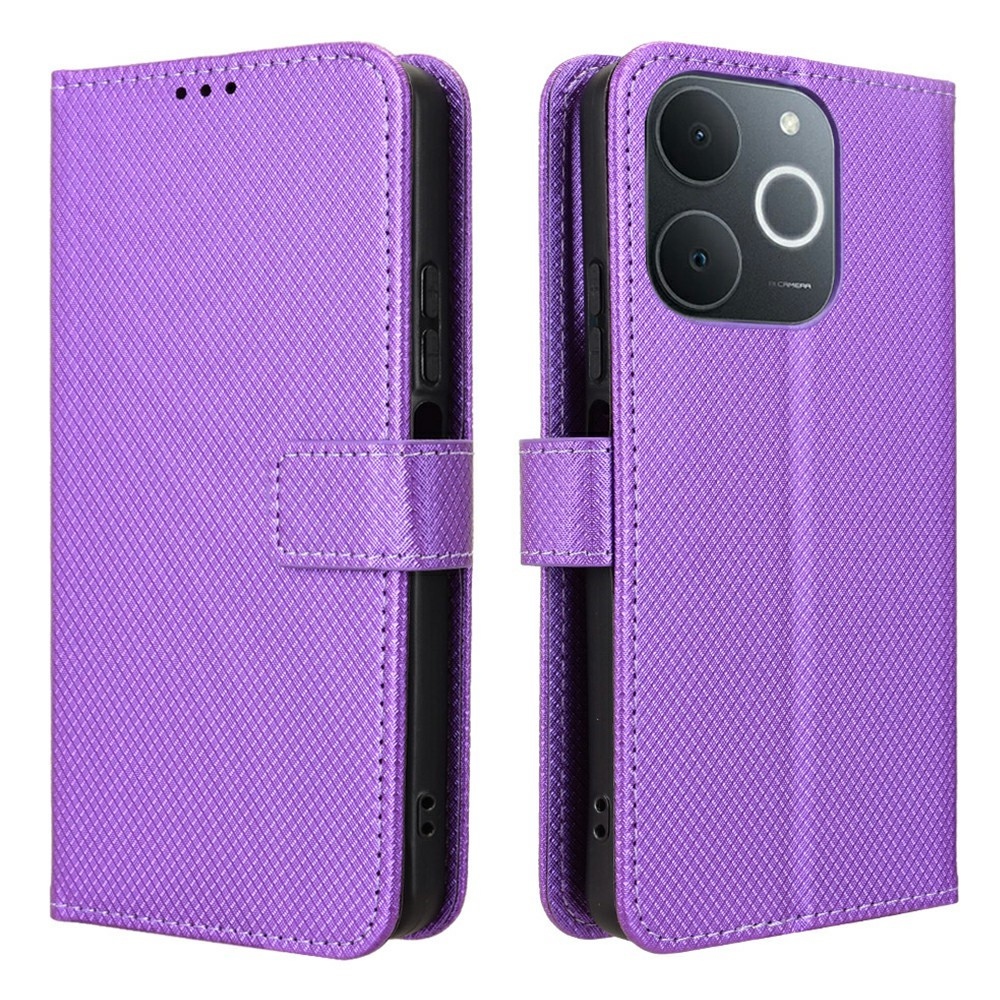 Gyémánt könyvtáska Realme Note 70T-hez - lila