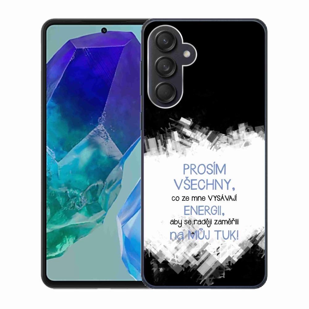 Gél borító mmCase Samsung Galaxy M55 5G - vicces szöveg 1 kék