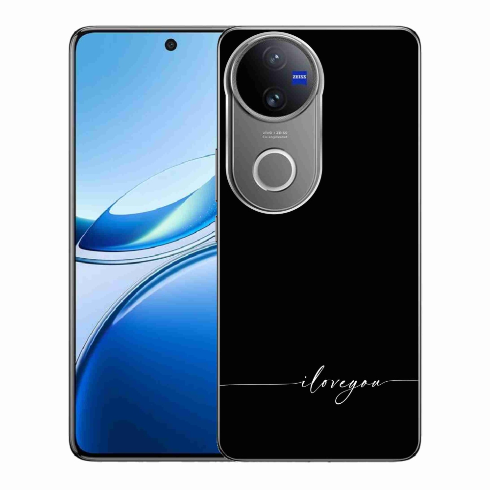 Gél borító mmCase a Vivo V50 5G készülékhez - Szeretlek fekete háttérrel