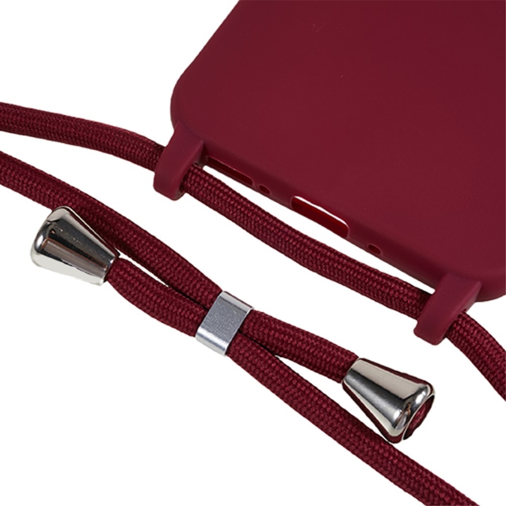 Zsinórral ellátott zselés táska Samsung Galaxy A36 5G - bordó színű