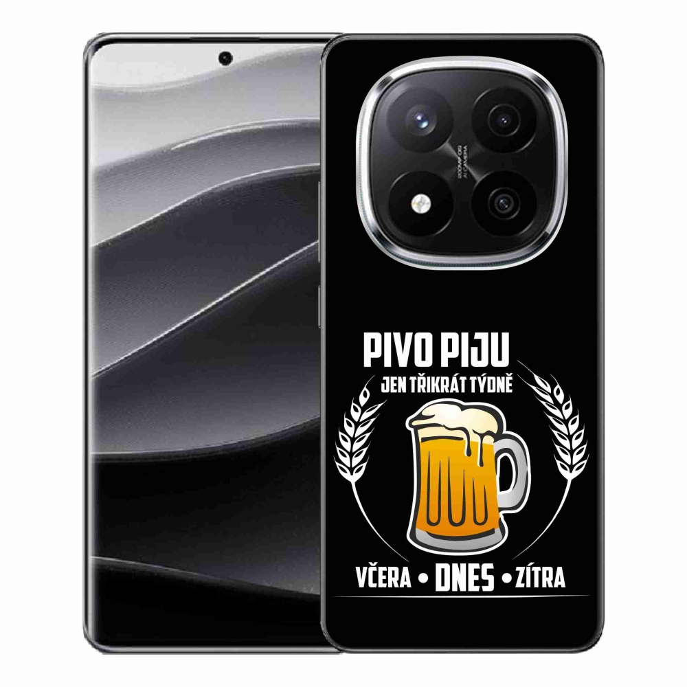 Gél borítás mmCase a Xiaomi Redmi Note 14 Pro+ 5G számára - sör motívum fekete háttérrel