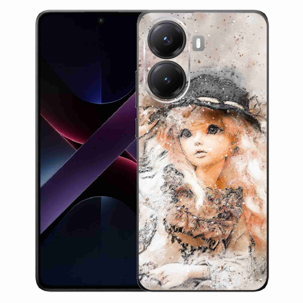 Gél borítás mmCase a Xiaomi Poco X7 Pro 5G számára - kalapos lány