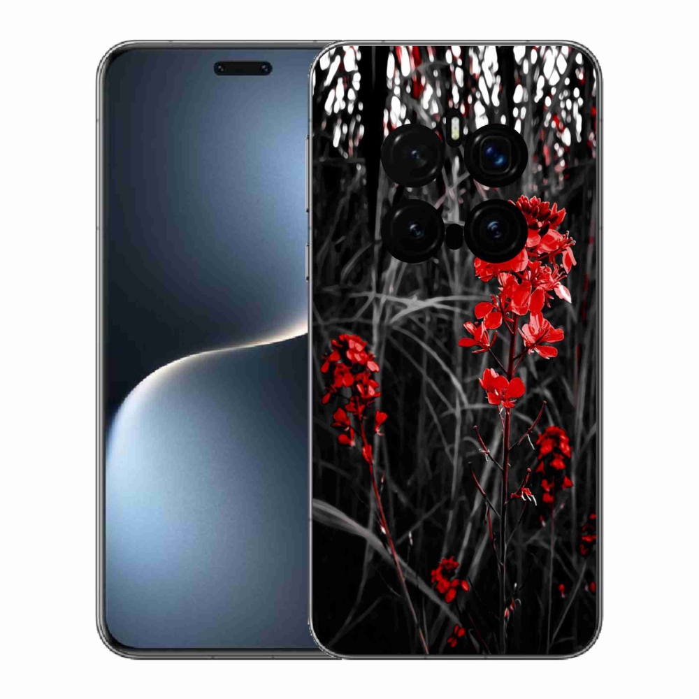 Gél borítás mmCase a Honor Magic 7 Pro 5G számára - piros növény