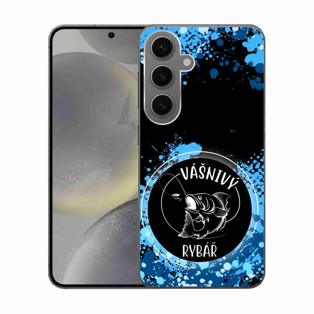 Gél borító mmCase Samsung Galaxy S24 készülékhez - szenvedélyes halász fekete háttérrel