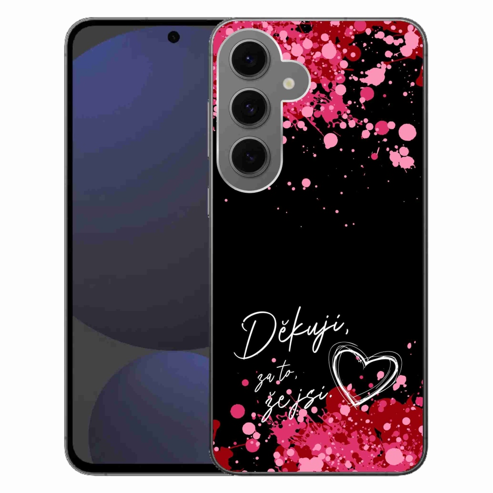 Gél borítás mmCase Samsung Galaxy S24 FE - text in love 2 fekete háttér
