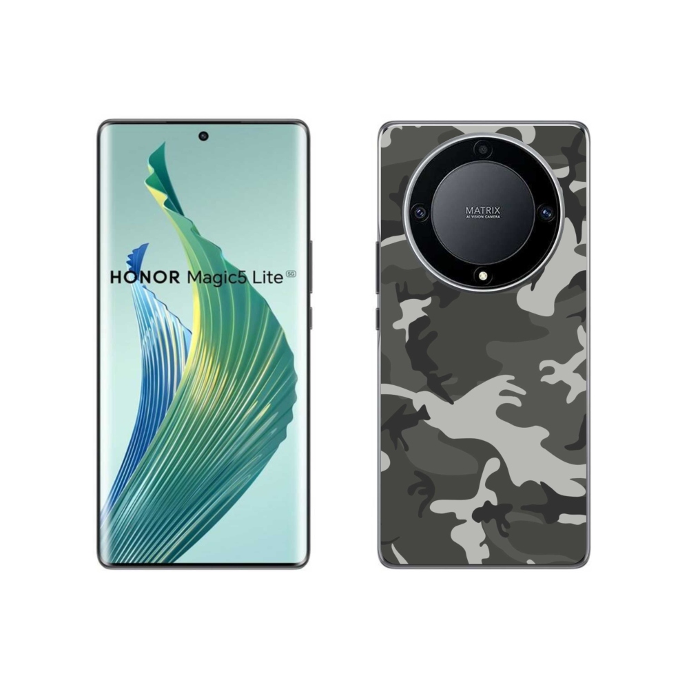 Zselés borítás mmCase a Honor Magic 5 Lite 5G számára - álcázó mintás