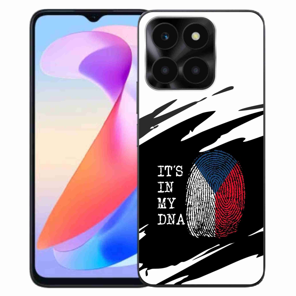 Zselés borítás mmCase a Honor X6a számára - zászlós ujjlenyomat fekete és fehér háttérrel