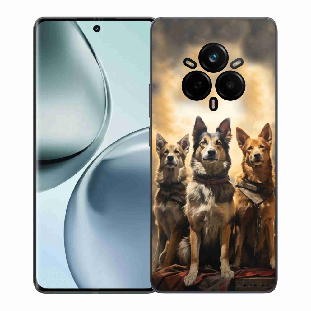 Gél borítás mmCase a Realme 14 Pro+ 5G számára - három kutya
