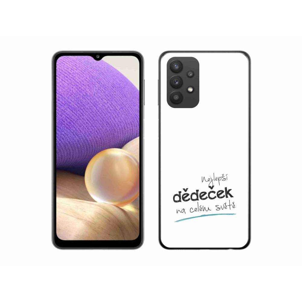 Gél borító mmCase Samsung Galaxy A32 5G - a legjobb nagypapa 3 fehér háttérrel