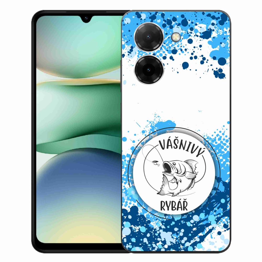 Gél borító mmCase a Xiaomi Redmi A5 (171.7x77.8x8.3mm) - szenvedélyes halász fehér háttérrel