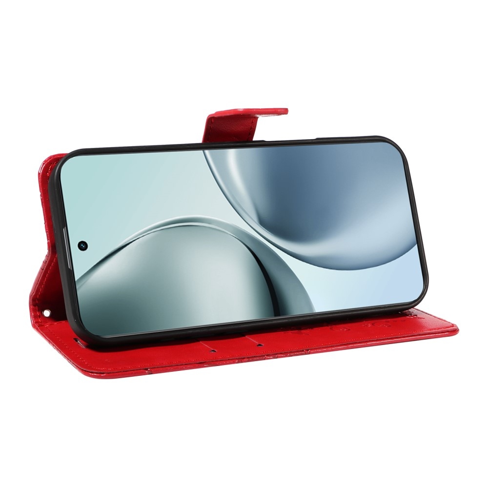 Nagy pillangó könyvtáska a Realme 14 Pro+ 5G számára - piros