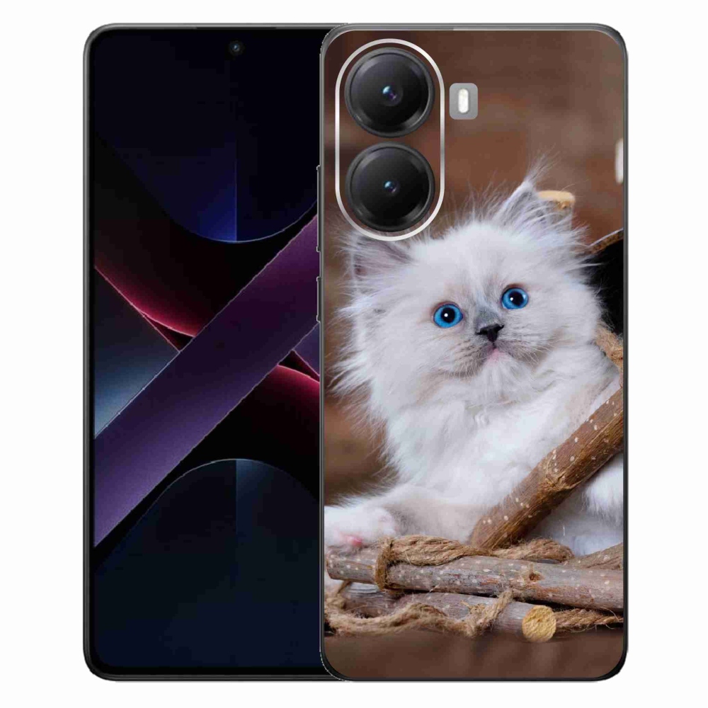 Gél borítás mmCase a Xiaomi Poco X7 Pro 5G számára - fehér cica