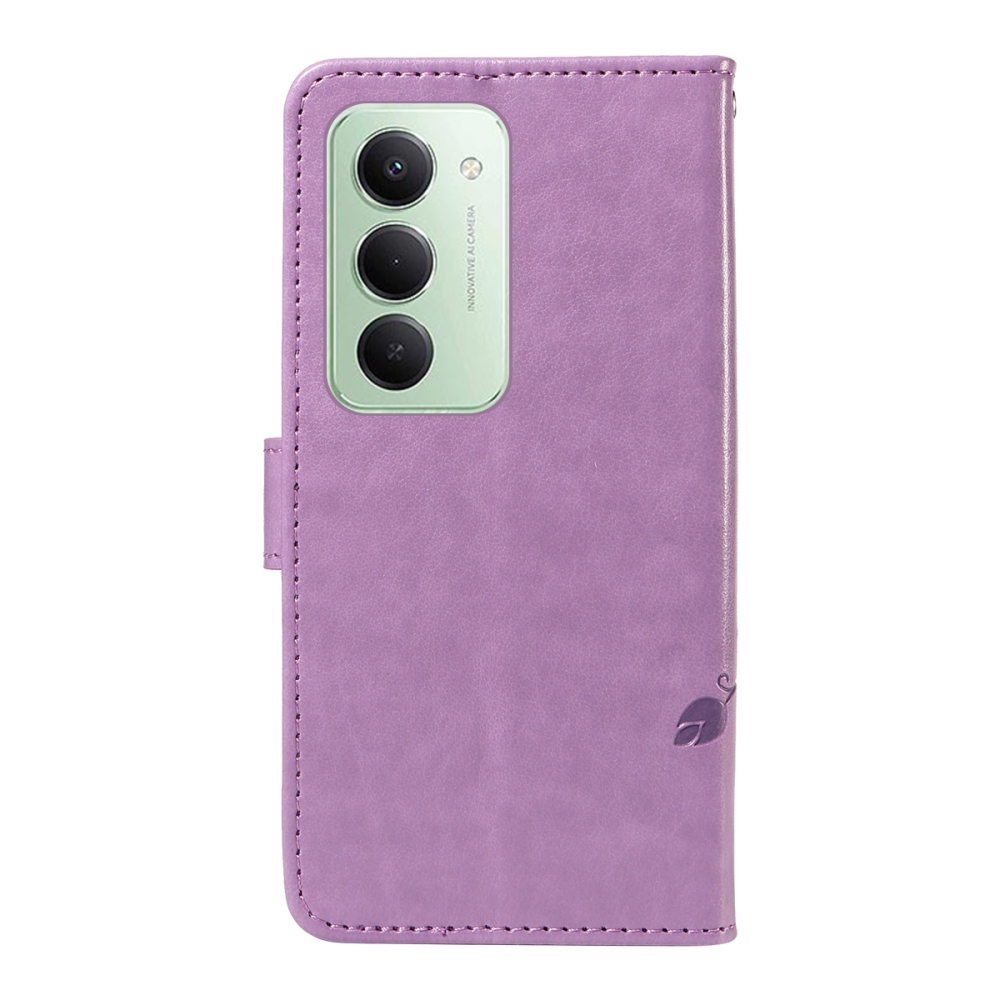 Virágok könyv tok Xiaomi Redmi 15 5G (169mm) - lila