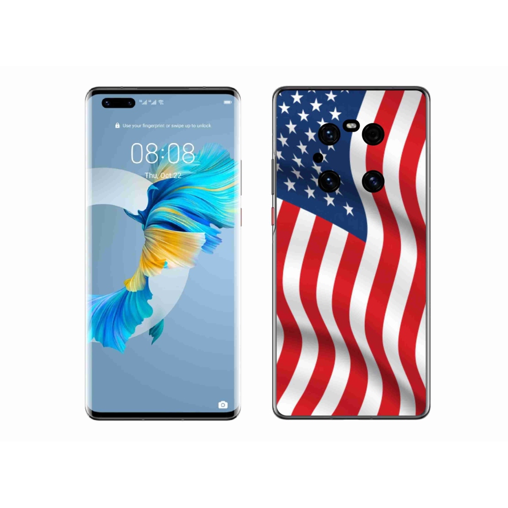 Gél borítás mmCase mobil Huawei Mate 40 Pro - amerikai zászlóhoz