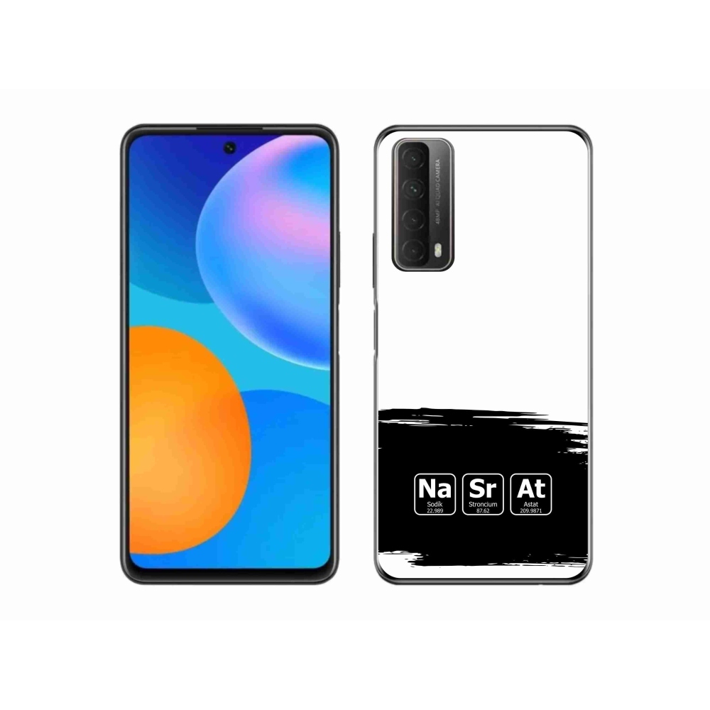 Gél borító mmCase a Huawei P Smart (2021) - kémiai elemek fekete és fehér háttérrel