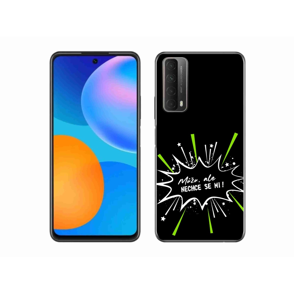 Gél borító mmCase a Huawei P Smart (2021) - vicces szöveg 11 fekete háttér