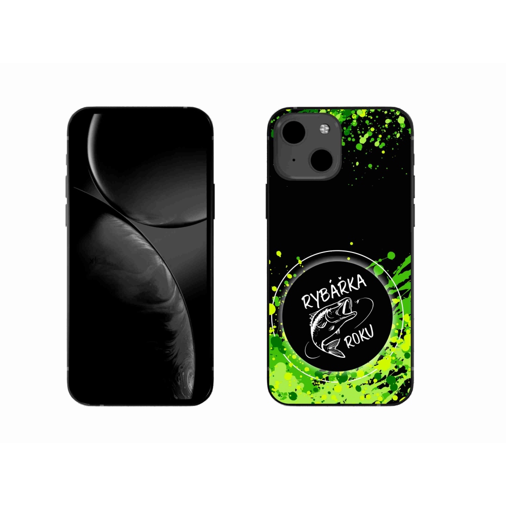 Zselés borítás mmCase iPhone 13 6.1 készülékhez - Az év horgásza fekete háttérrel