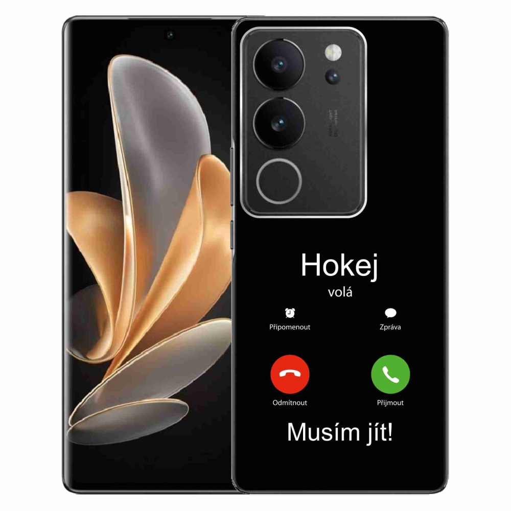 Gél borítás mmCase a Vivo V29 5G-n - hoki hívások fekete háttérrel