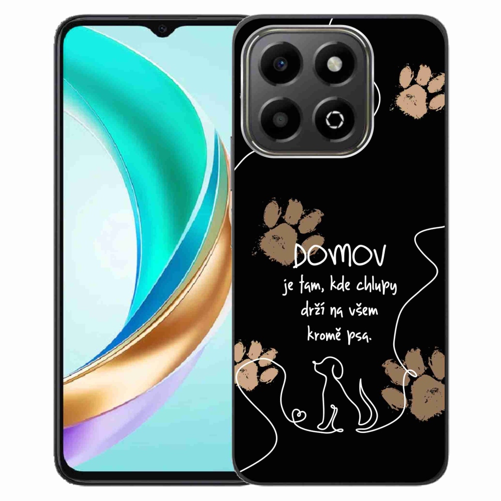 Gél borító mmCase a Honor X6b készülékhez - kutya motívum fekete háttérrel