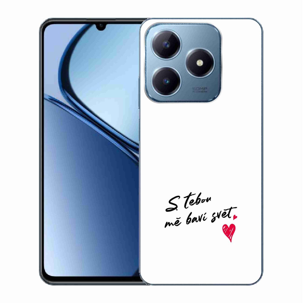 Gél borító mmCase a Realme C63 készülékhez - szerelmes szöveg 1 fehér háttér