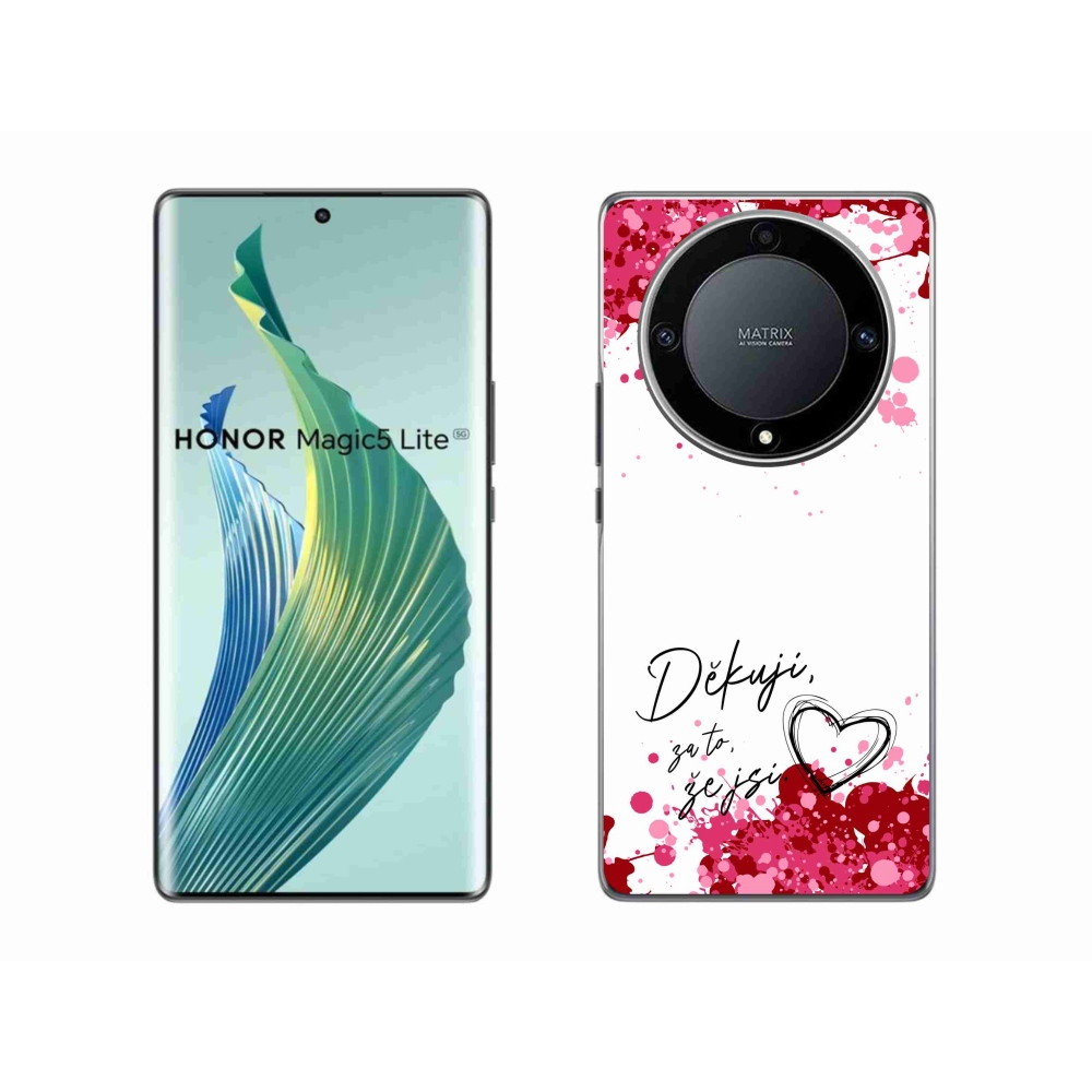Gél borító mmCase a Honor Magic 5 Lite 5G készülékhez - szerelmes szöveg 2 fehér háttér