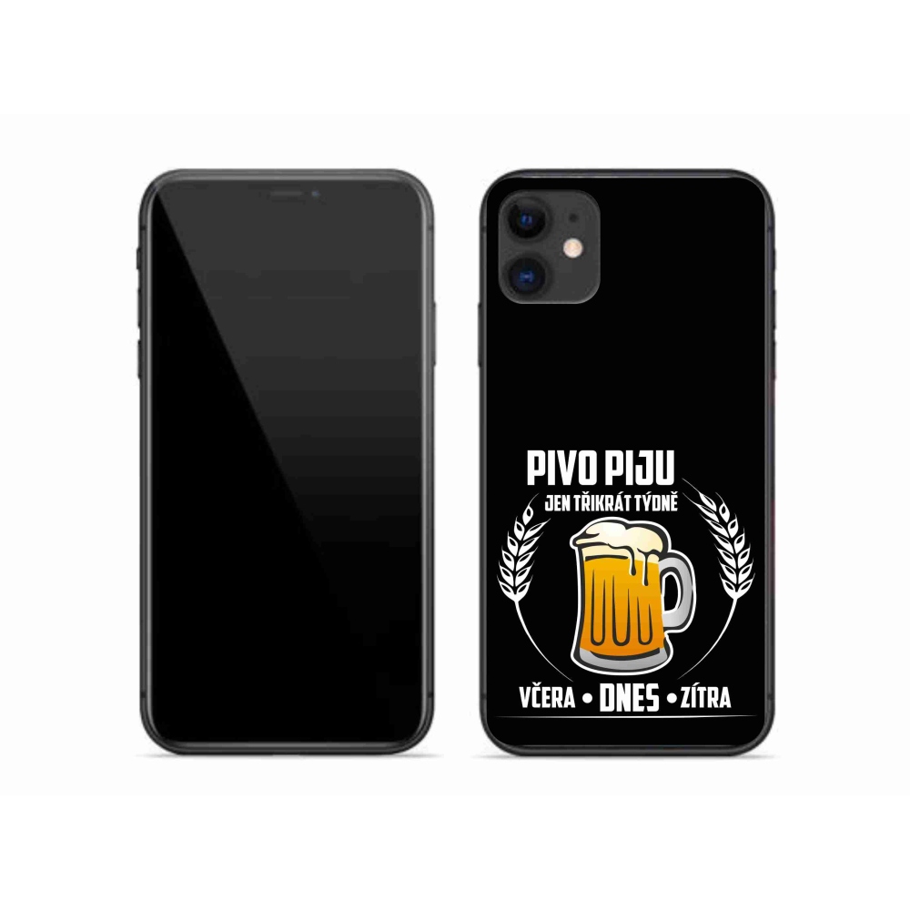Gél borítás mmCase iPhone 11 készülékhez - sör motívum fekete háttér
