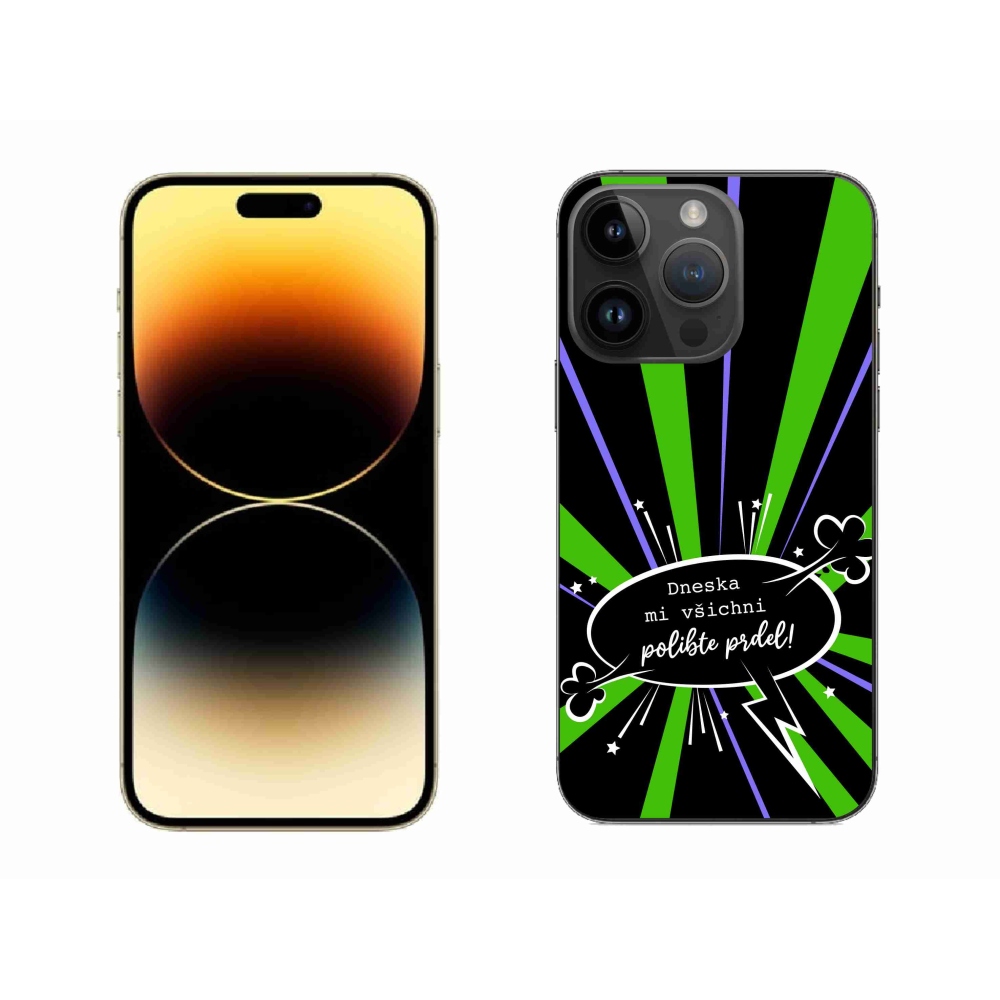 Gél borítás mmCase iPhone 14 Pro Max 6.7 készülékhez - vicces szöveg 15 fekete háttér