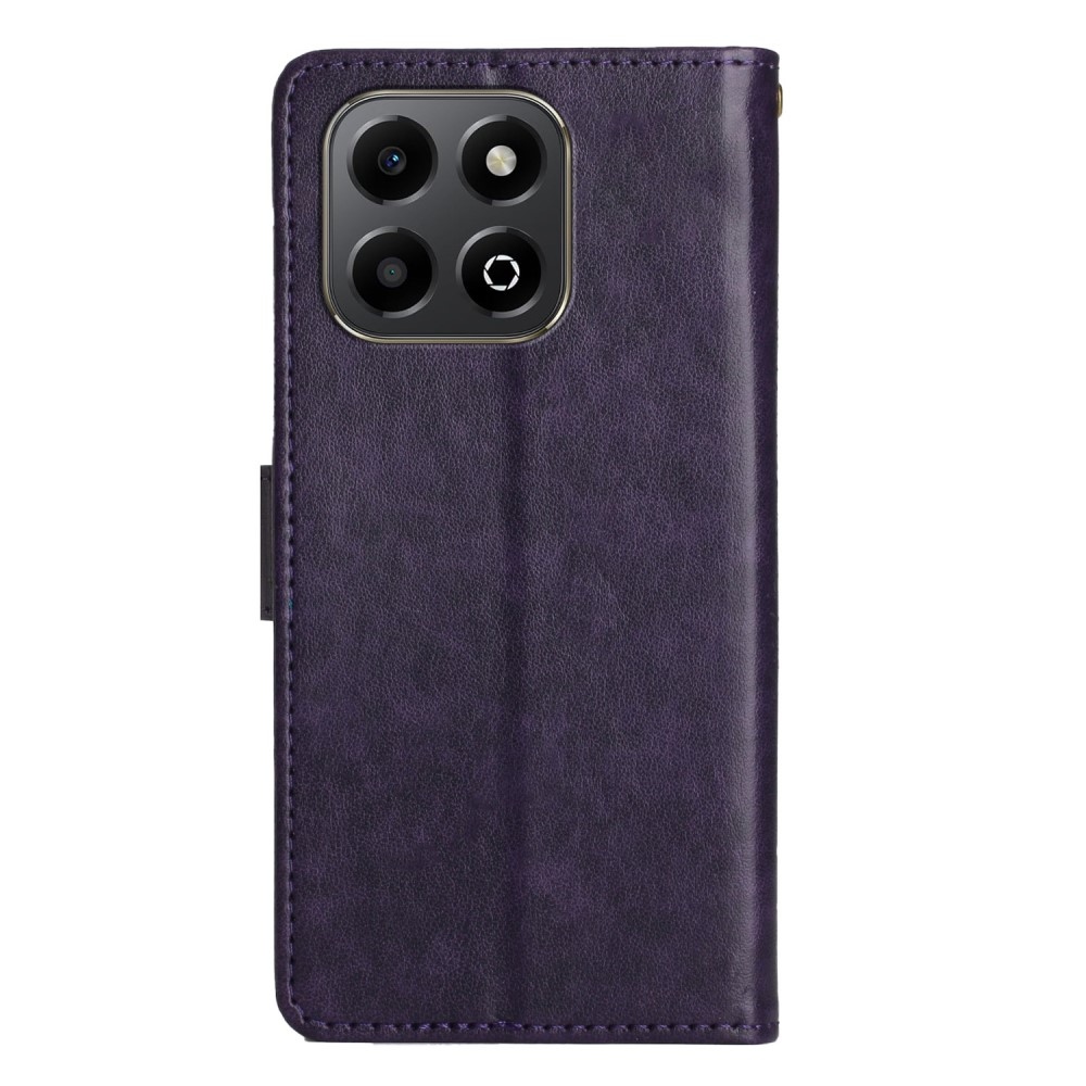 Virágok könyv tok Honor X6b - sötét lila