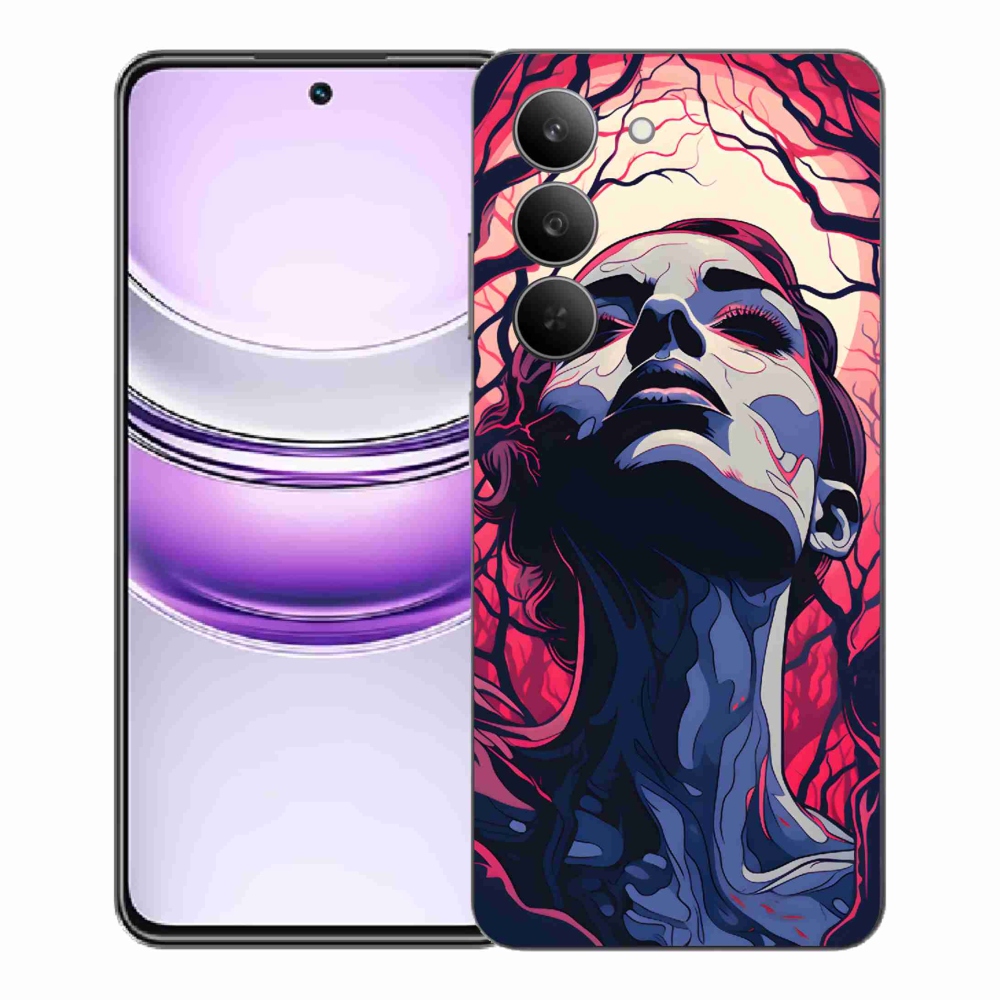 Gél borítás mmCase a Realme 14x 5G készülékhez - absztrakt arc