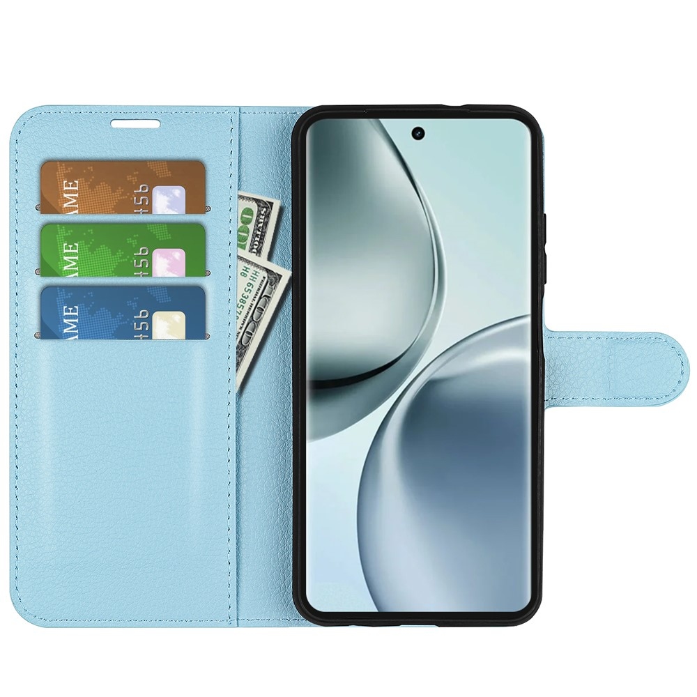 Litchi könyv tok a Realme 14 Pro 5G készülékhez - kék