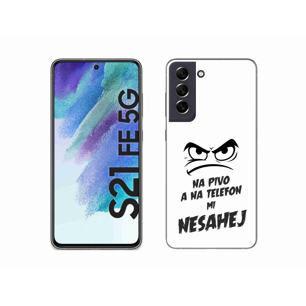 Gél borítás mmCase Samsung Galaxy S21 FE 5G - sör motívum 2 fehér háttér