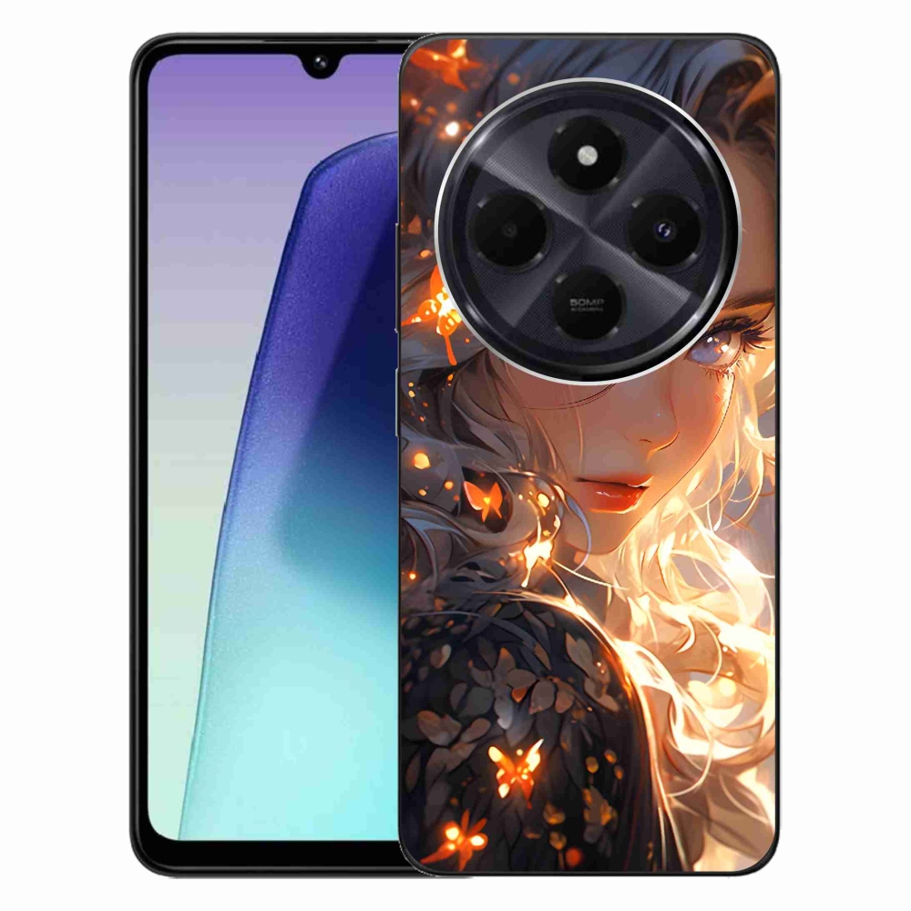 Gél borítás mmCase a Xiaomi Redmi 14C/Poco C75-hez - lány és pillangók