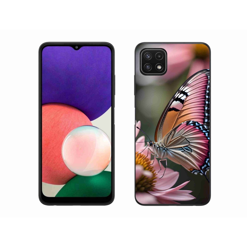 Zselés borítás mmCase Samsung Galaxy A22 5G - színes pillangó