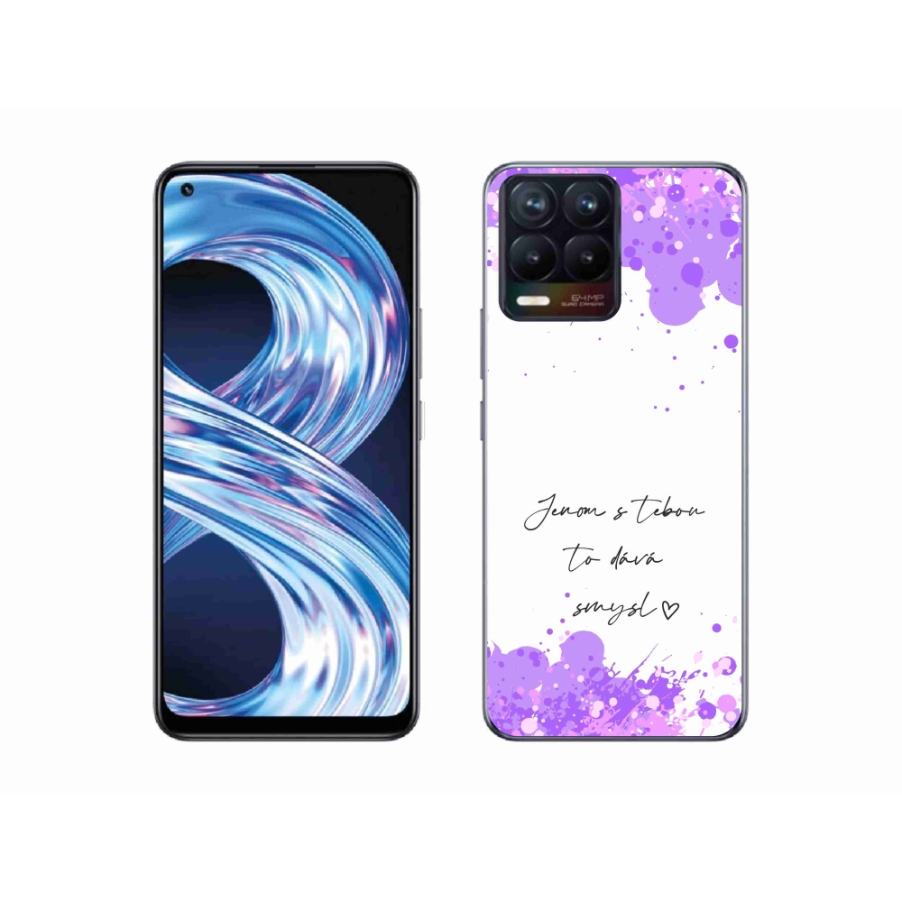 Gél borító mmCase a Realme 8 4G-n - szerelmes szöveg fehér háttérrel