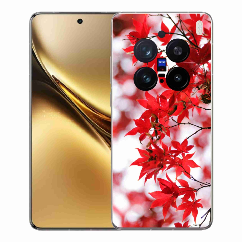 Zselés borítás mmCase a Vivo X200 Pro 5G-hez - piros levelek