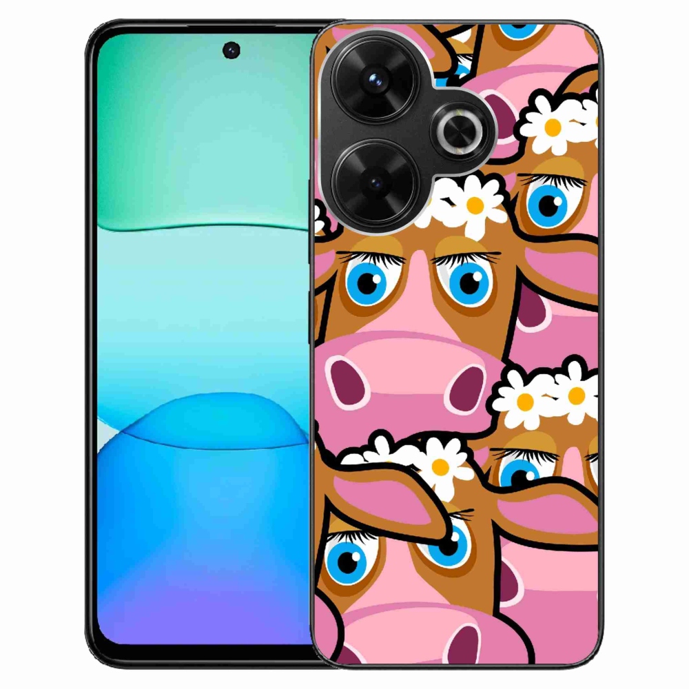 Gél borítás mmCase a Xiaomi Redmi 13 4G/Poco M6 4G - karikatúrás tehenekhez
