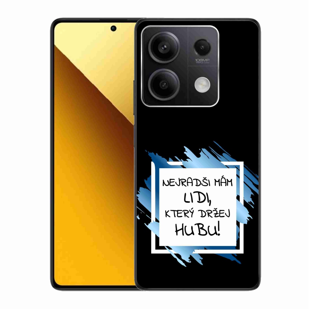 Gél borító mmCase a Xiaomi Redmi Note 13 5G-hez - vicces szöveg 7 fehér és fekete háttérrel